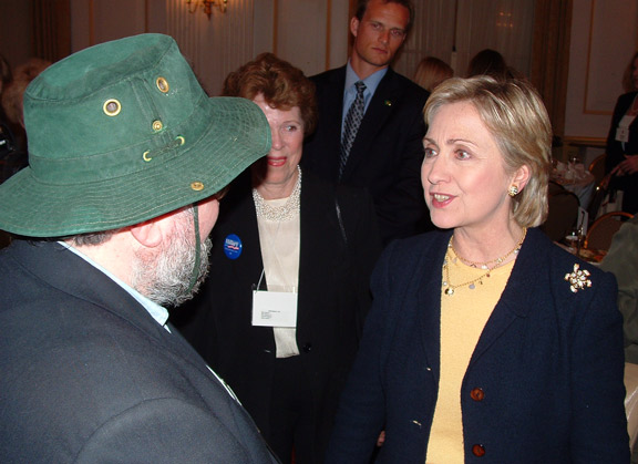 Dave Romm 
and Hillary Clinton