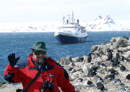 Baron Dave at the Aitcho Islands, Antarctica