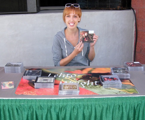 Elisa 
Wright holding up Lehto & Wright CD August 26, 2010