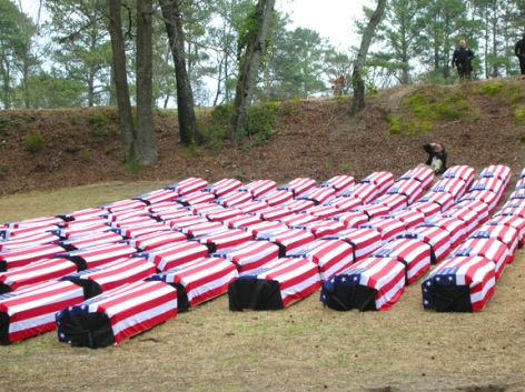 Flag Draped Coffins