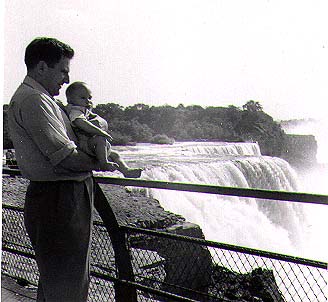 Al and Dave Romm at Niagara Falls, 1956