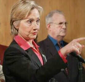 U.S. Sen. Hillary Clinton, D-NY, asks for questions from attendees at a news conference in which she proposed changes to the Sept. 11 Victim Compensation Fund rules, Sunday, Jan. 13, 2002, in New York. Photo by Kathy Willens