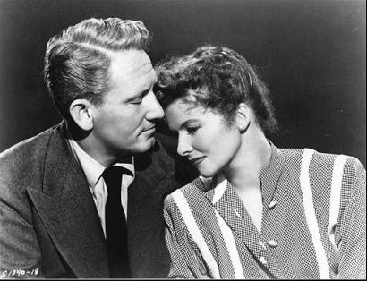 Screen actress Katharine Hepburn is shown with co-star Spencer Tracy in this handout photo from MGM for the 1945 film, 'Without Love.'