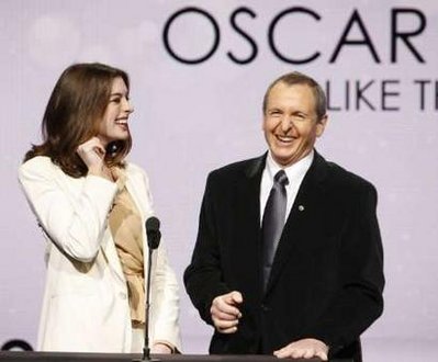 Actress Anne Hathaway (L) and Academy of Motion Picture Arts and Sciences 