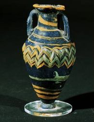 Phoenician glass unguent flask from the 5th century BC