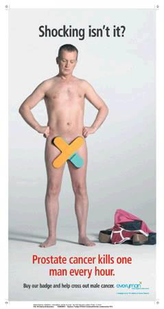 Comedian Frank Skinner has shed his clothes to raise awareness of the growth of prostate cancer in Britain. The comic is baring almost all for an advertising campaign publicising the launch of the fifth Male Cancer Awareness Month in June