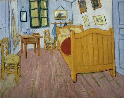 This image released by Van Gogh Museum in Amsterdam, Netherlands, Thursday, March 11, 2010, shows a painting entitled 'The Bedroom', by Vincent van Gogh. One of van Gogh's most famous paintings, 'The Bedroom,' has been taken away for restoration, but art lovers don't have to miss it. They can follow the clean up on a blog on the Van Gogh Museum's Web site. The 1888 painting of Van Gogh's room in the French city of Arles was one of the artist's favorite works. Museum spokeswoman Natalie Bos said some of the colors have faded