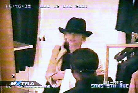 Surveillance videos of Winona Ryder's appear to contradict police allegations. Shown is a frame from video that 'Extra' is said to have obtained